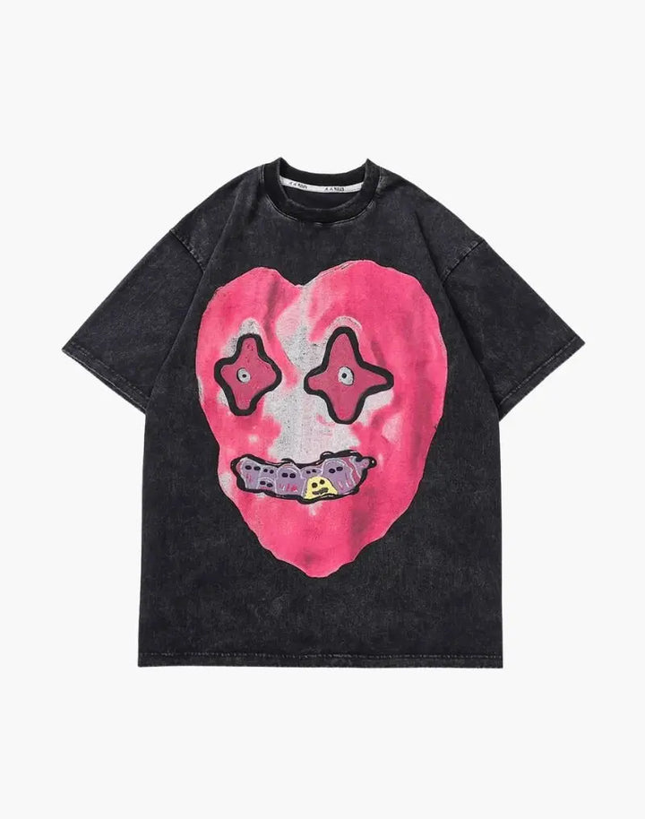 Groovy Heart Graphic T-Shirt High Street Pink