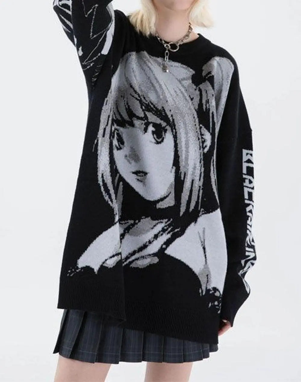 I Don't Care Knit Anime Girl Sweater | Japan Nakama