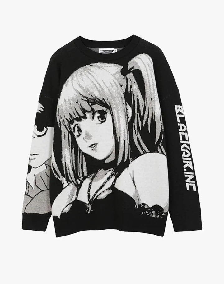 Anime Girl Knit Sweater High Street Pink