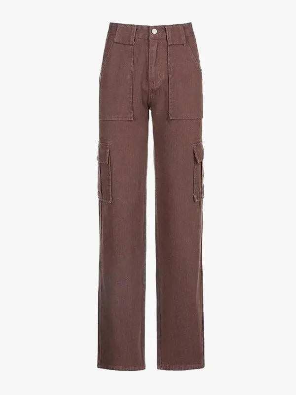 Brown Vintage Cargo Pants High Street Pink