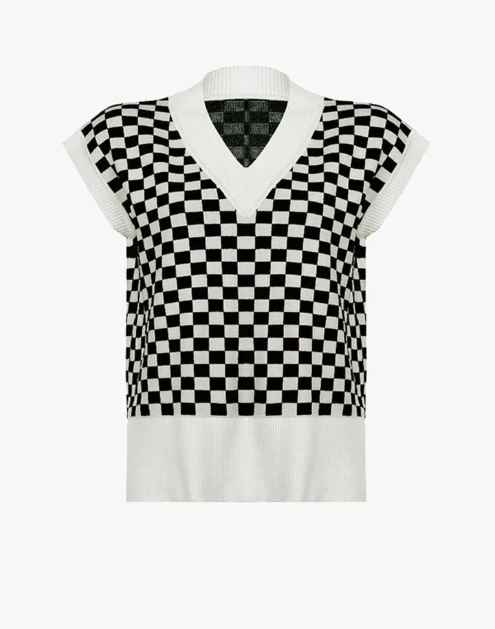 Checkerboard Sweater Vest demostoresalma