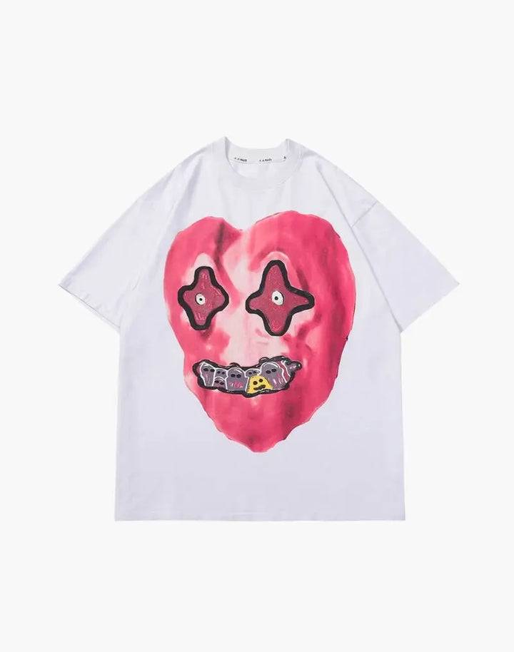 Groovy Heart Graphic T-Shirt High Street Pink