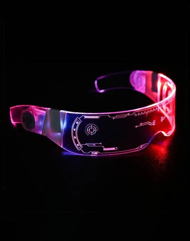 LED Cyberpunk Futuristic Sunglasses High Street Pink