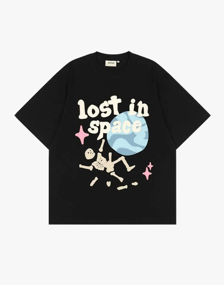 Lost In Space Skeleton Print T-Shirt High Street Pink