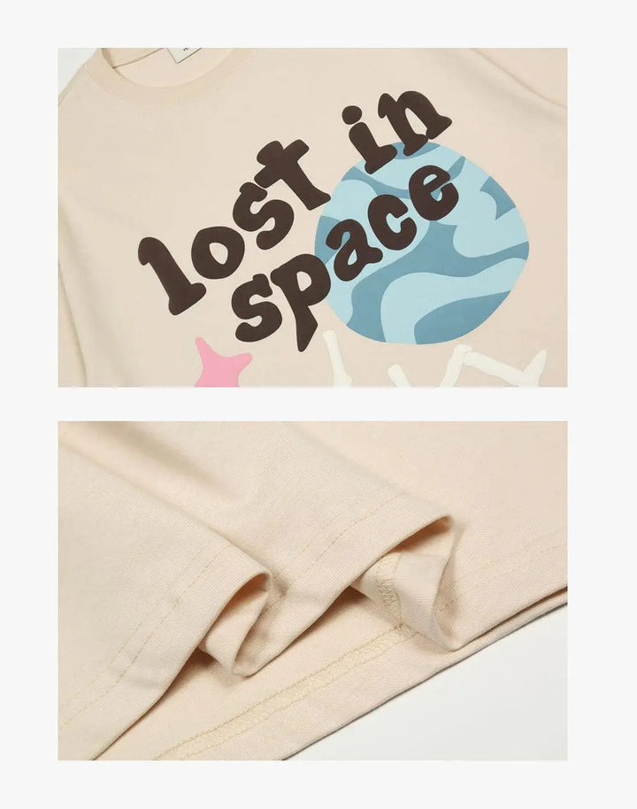 Lost In Space Skeleton Print T-Shirt High Street Pink