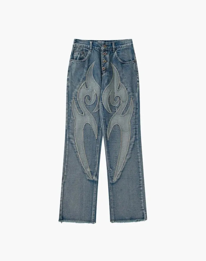 Tribal Patchwork Jeans High Street Pink