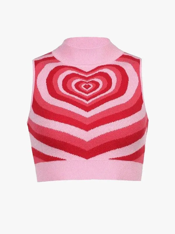 Y2K Knitted Sweater Vest High Street Pink