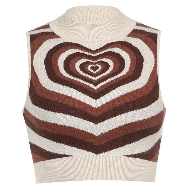 Y2K Knitted Sweater Vest High Street Pink