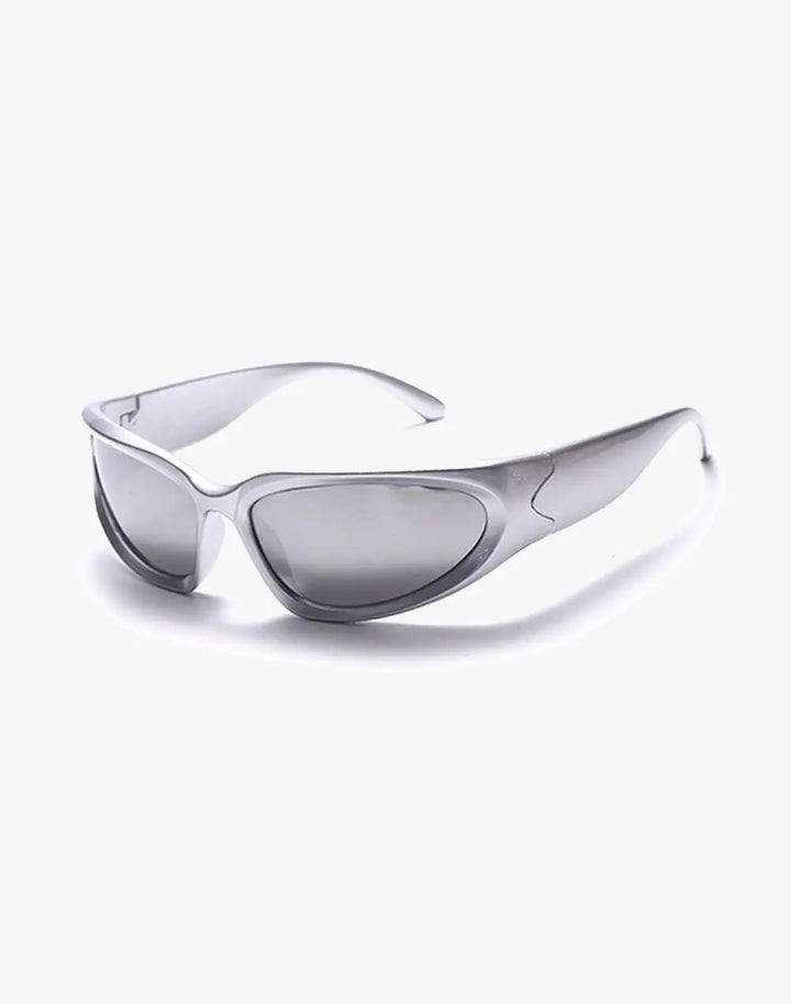 Y2K Metallic Silver Sunglasses High Street Pink